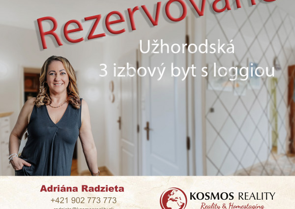 REZERVOVANE 3i byt s loggiou na ul Užhorodská 31, 1. pos.